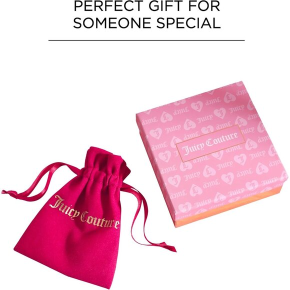 Juicy Gold-Tone Heart Logo Necklace, 16-18+2", Crystal Embellished, Lobster Clas - Picture 7 of 7